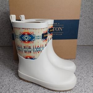 Pendleton Kids Pilot Rock Cream Mid Rain Boots Shoes